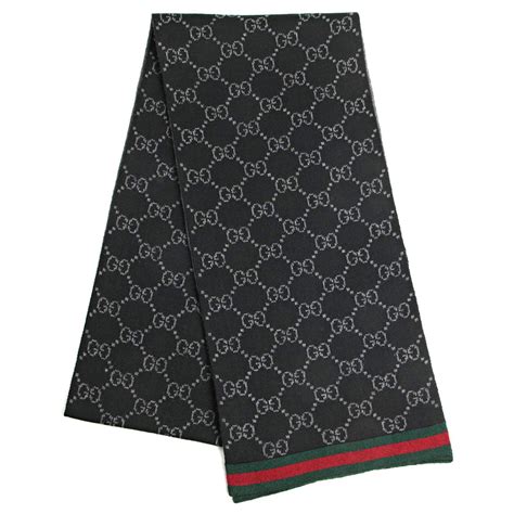 gucci black and grey scarf|gucci scarf unisex.